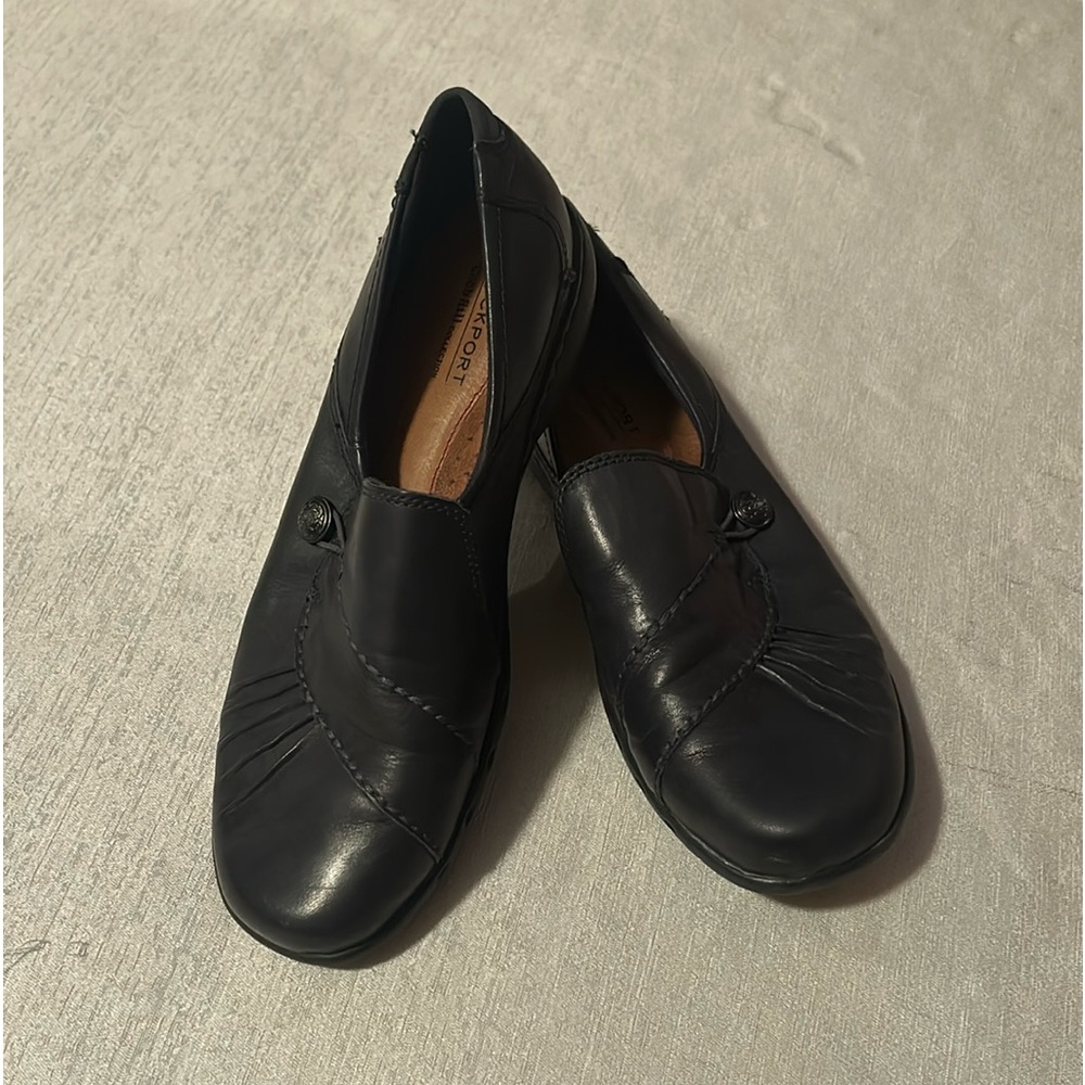 Rockport Women's Blue Loafers Jeanette Leather Slip On Size 8 - Picture 2 of 11